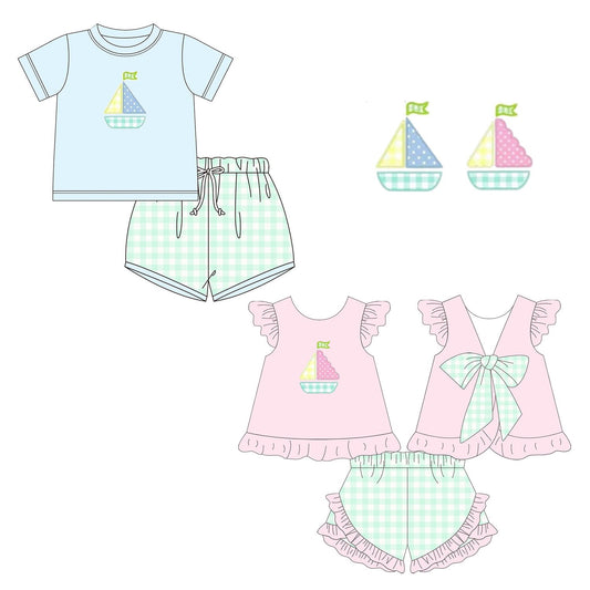 (Pre Order) Sailboat Embroidered Collection Sets