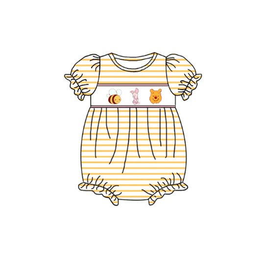 Pooh Bear Smocked Girls Romper