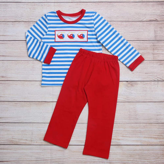 Helicopter Embroidered Boys Set