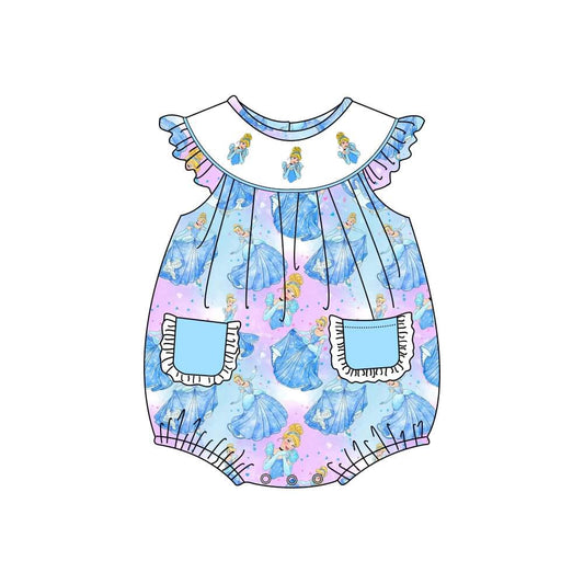 Cinderella Embroidered Girls Bubble Romper