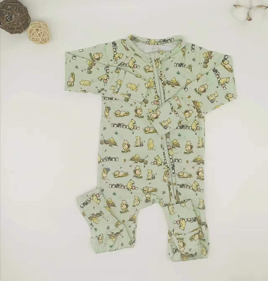 Winnie the Pooh Print Bamboo Zippie