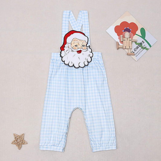 Santa Embroidered Appliqué Boys Romper