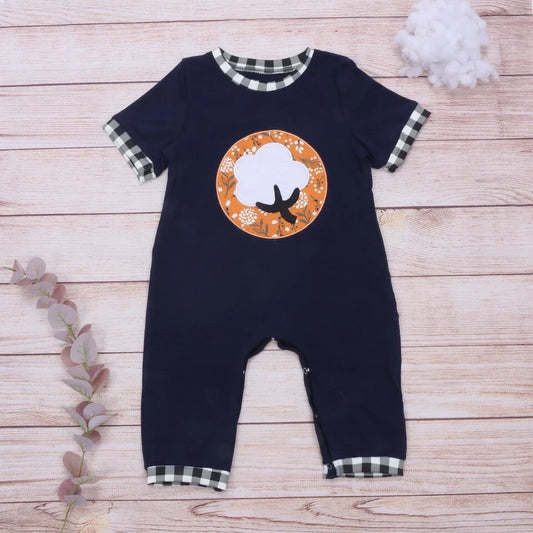 Cotton Embroidered Boy Romper