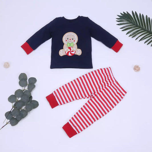 Gingerbread Man Embroidered Boys Set